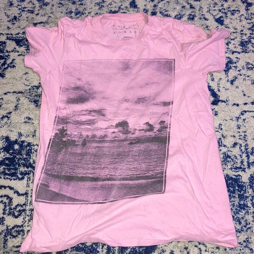 Rebels and nomads pink landscape shirt